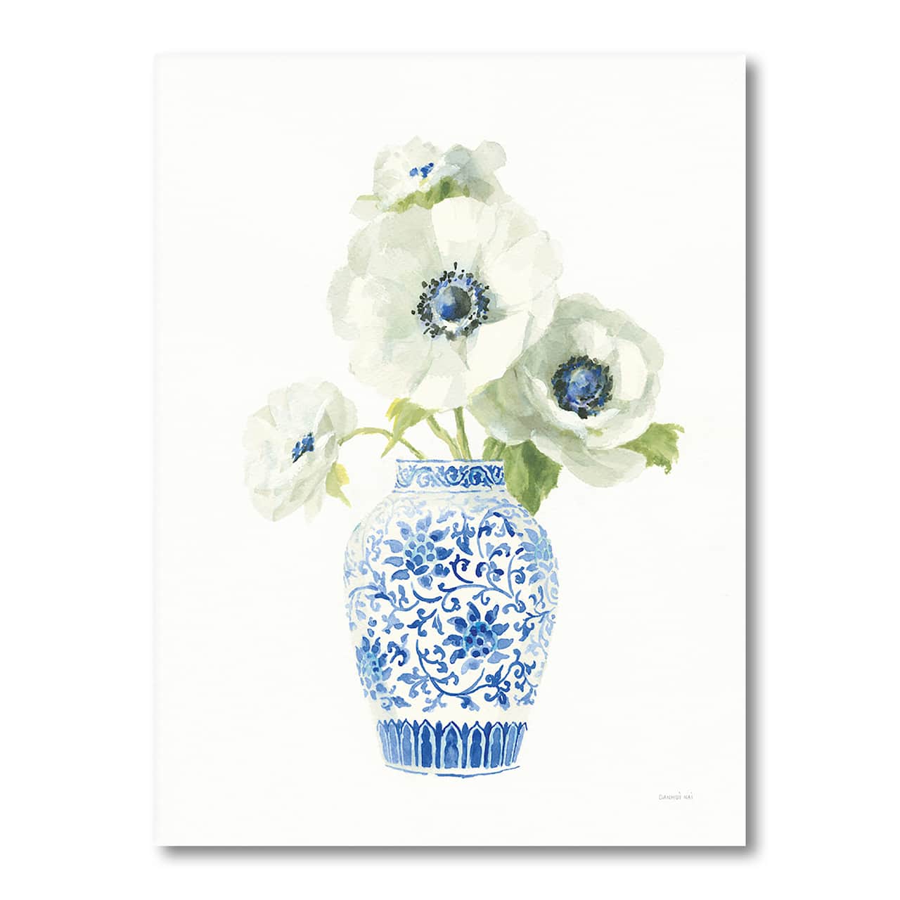 Designart - Floral Chinoiserie White II - Cottage Canvas Wall Art
